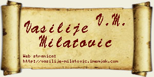 Vasilije Milatović vizit kartica
